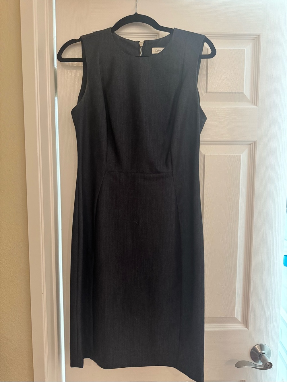 Calvin Klein Black Sleeveless Midi Sheath Dress
